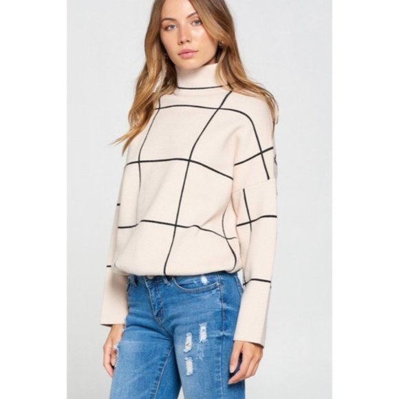 LAST ONE - GRIDLOCK TURTLENECK KNIT SWEATER - Picture 3 of 3